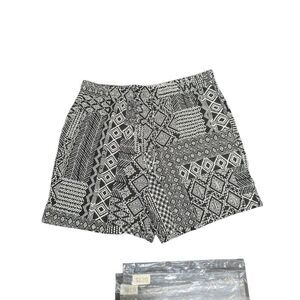 Draft Robert Louis Black & White w/Geometric Print Pull-On Casual Shorts Women's